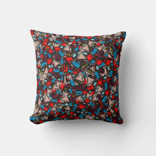 Harmonious Chaos Vibrant Abstract Design Throw Pillow