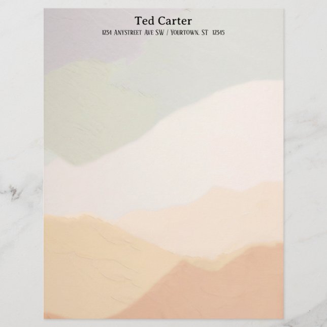 Harmonious Earth Colours Personalized Letterhead (Front)