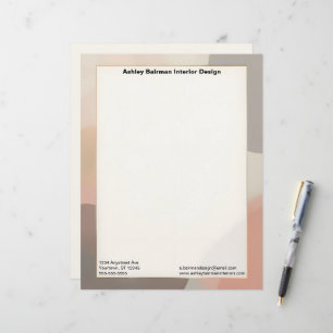 Harmonious Earth Tones Interior Design Letterhead