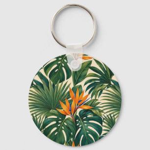 Harmonious Tropical Oasis Keychain