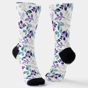  Harmonious Watercolor Leaves Design  Socks