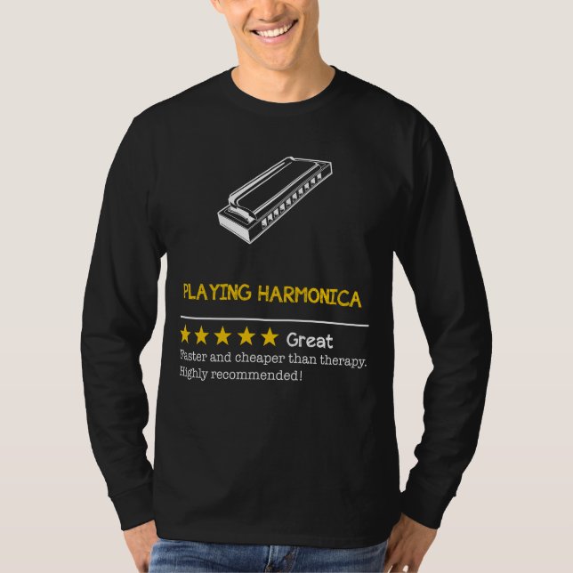 Harmonize with Humour: Harmonica - Cheaper, Faster T-Shirt (Front)