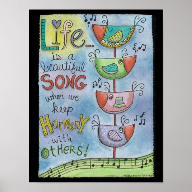 Harmonizing Birds-Quartet Poster (Front)