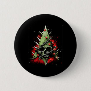Harmonizing Contrasts Christmas Tree Meets Punk-Ro 2 Inch Round Button