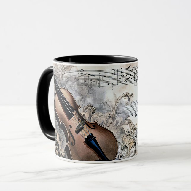 Harmonizing Technology, musical illustration, Mug (Front Left)
