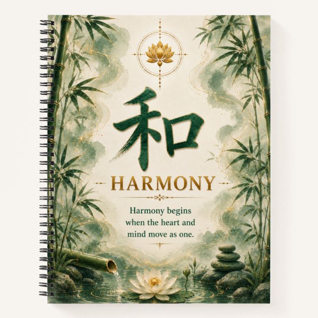 Harmony (和) Chinese Character Notebook (Front)