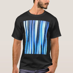 Harmony And Peace Blue Striped Abstract Pattern T-Shirt