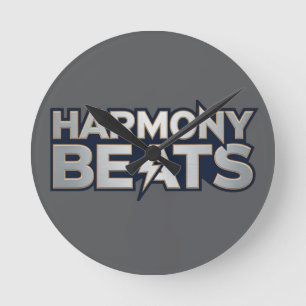 Harmony Beats – Music Vibes Text Art Round Clock