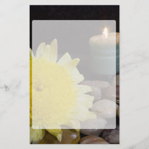 Harmony Candle and Yellow Flower Stationery
