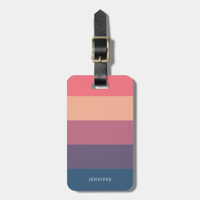 Harmony Colourful Stripes Luggage Tag (Front Vertical)