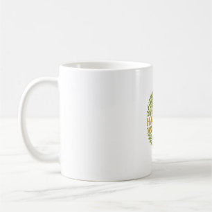 Harmony – Elegant Green & Gold Nature-Inspired Des Coffee Mug