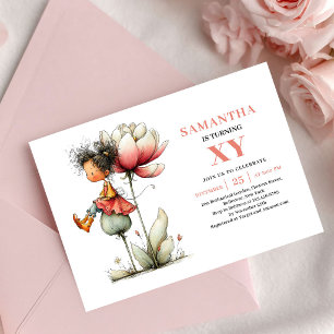 Harmony Fairy Girl Birthday Pink Blush invitation