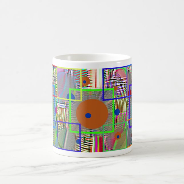 Harmony Geometry — Vibrant Watercolor Elegance Coffee Mug (Center)