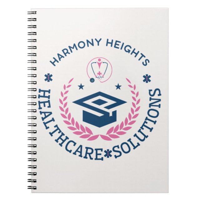 Harmony Heights Healthcare Solutions Company Logo Notebook (Front)