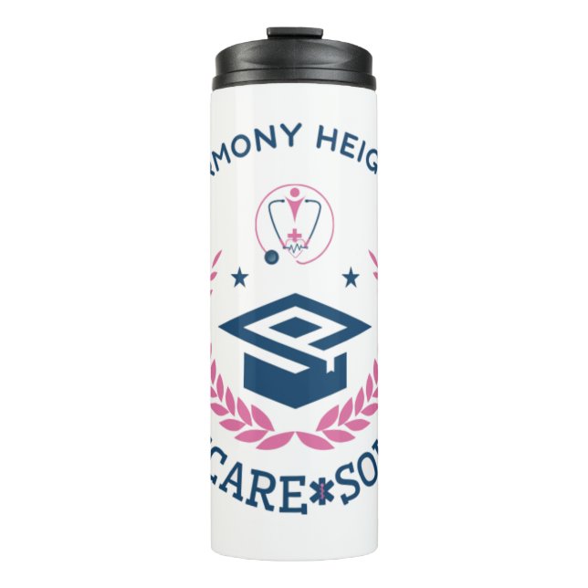 Harmony Heights Healthcare Solutions Company Logo Thermal Tumbler (Front)