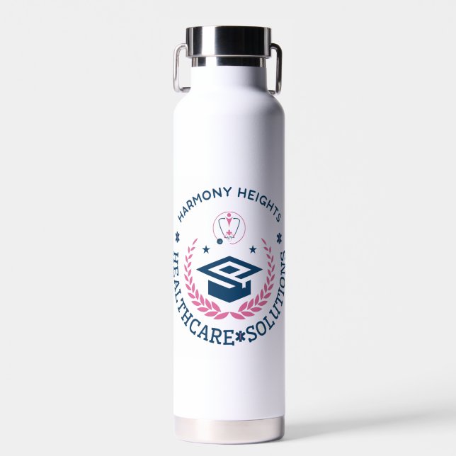Harmony Heights Healthcare Solutions Company Logo Water Bottle (Front)