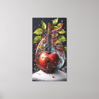 Harmony in Bloom: Crystal Flower Apple with Heart Canvas Print