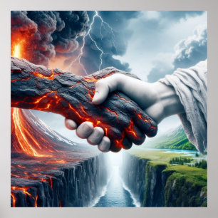 Harmony in Chaos - Elemental Handshake Poster