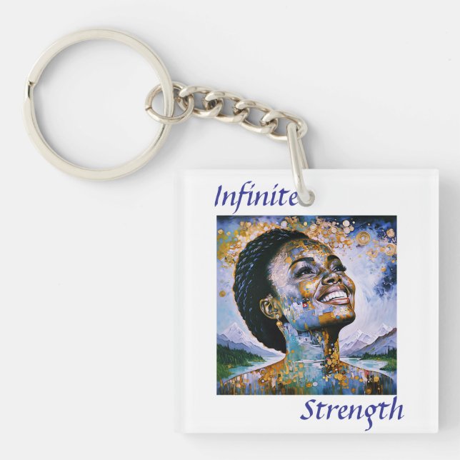 "Harmony in Gold and Sky"      Keychain (Front)