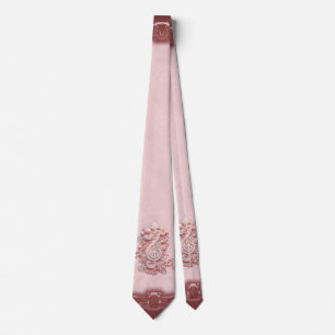Harmony in pink, a majestic, stylized treble clef. tie