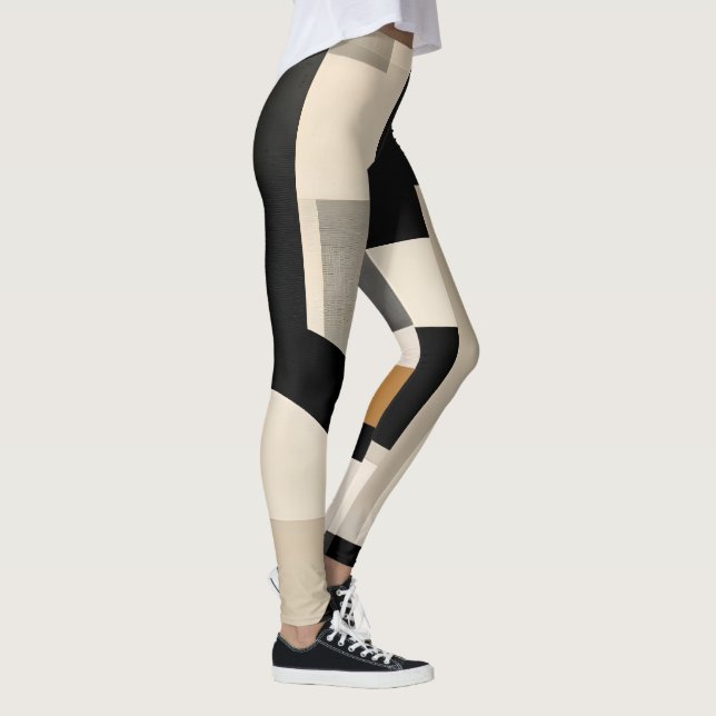 Harmony in Shades: Abstract Composition of B & w Leggings (Right)