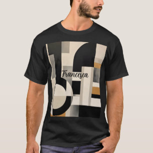 Harmony in Shades: Abstract Composition of B & w T-Shirt