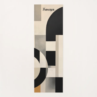Harmony in Shades: Abstract Composition of B & w Yoga Mat
