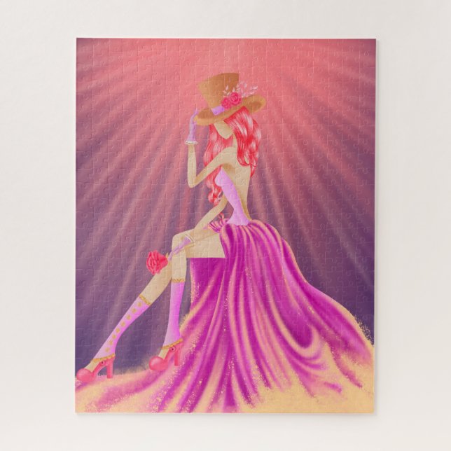 "Harmony in Stardust" A Glamorous Steampunk Queen Jigsaw Puzzle (Vertical)