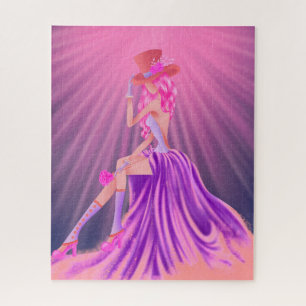 "Harmony in Stardust" A Glamorous Steampunk Queen Jigsaw Puzzle