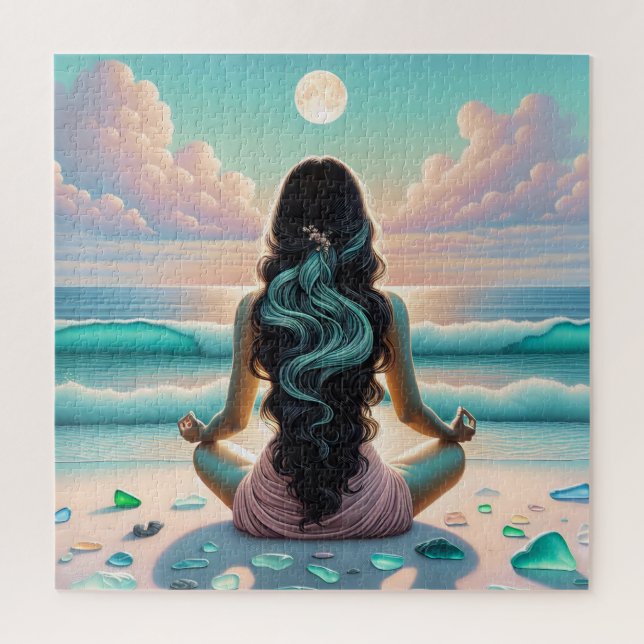 Harmony Meditation on Beach   Jigsaw Puzzle (Vertical)