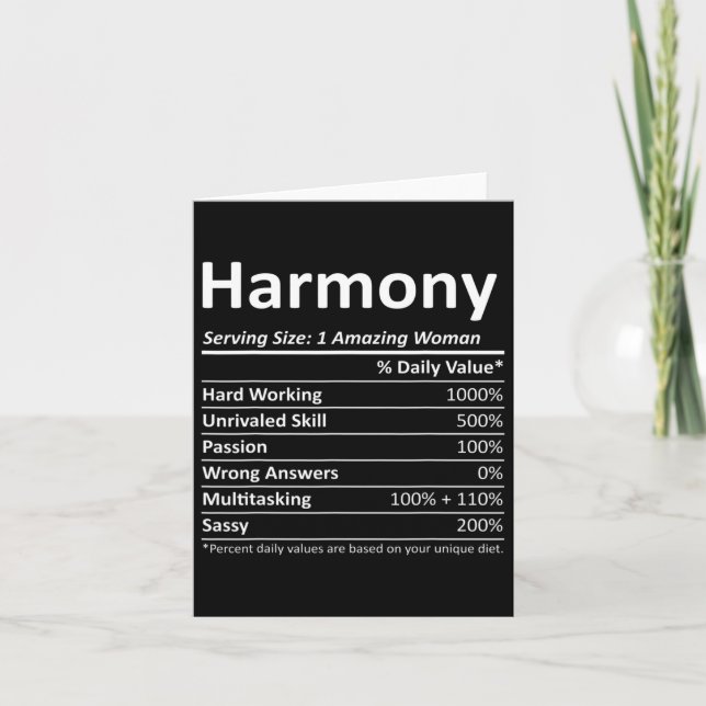 Harmony Nutrition Personalized Name Funny Christma Card (Front)