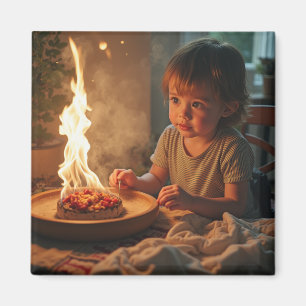 Harmony of a child and warm light Magnet