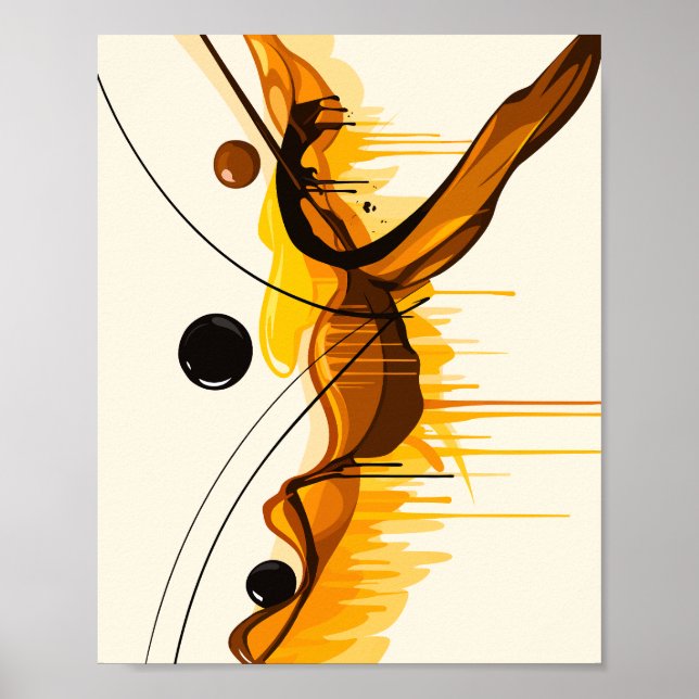 Harmony of Amber and Black Abstract Motion Poster (Front)
