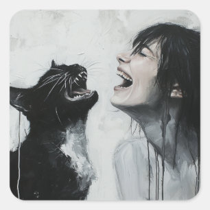 Harmony of Laughter: Normcore Spirit Square Sticker