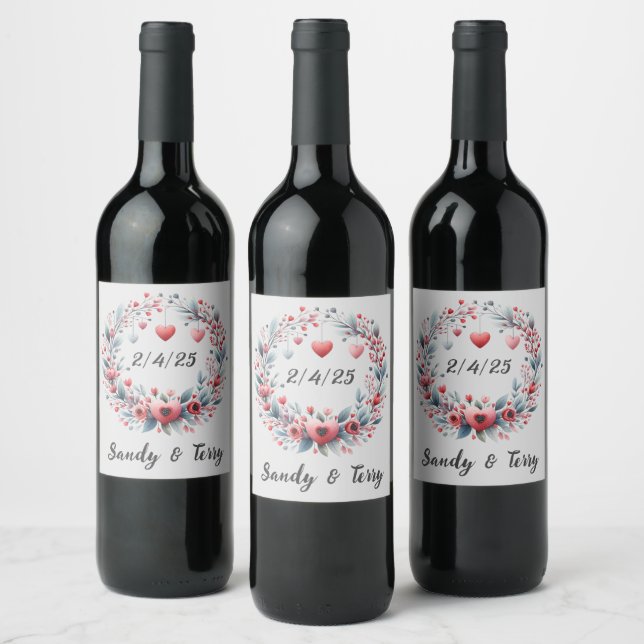 Harmony of Nature Floral Wine Label (Bottles)