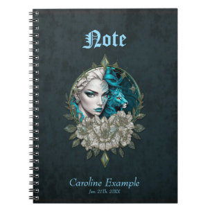 Harmony of the elements, the woman with lion.  notebook
