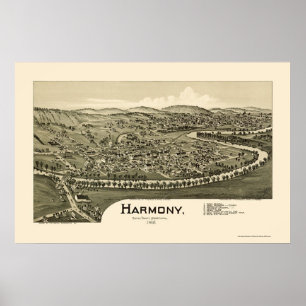 Harmony, PA Panoramic Map - 1901 Poster
