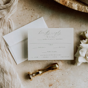 HARMONY   Sage Green Meal Choice Wedding RSVP Card