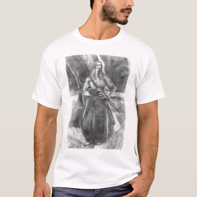 Harmony Samurai Pencil Drawing T-Shirt (Front)