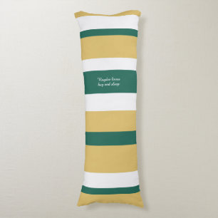 Harmony Stripes Lines Green Gold White Body Pillow