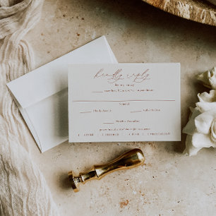 HARMONY Terracotta Meal Choice Wedding RSVP Card