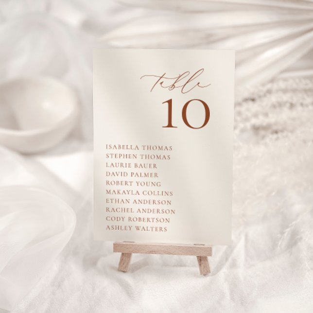 HARMONY Terracotta Seating Table Number Card (Creator Uploaded)