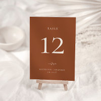HARMONY Terracotta Wedding Table Number Card