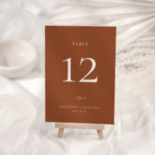 HARMONY Terracotta Wedding Table Number Card