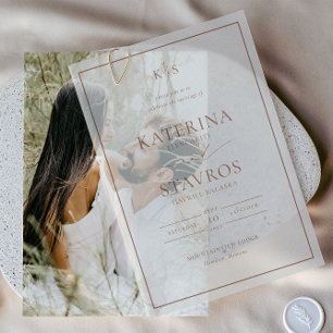 HARMONY Terracotta Wedding Vellum Invitations