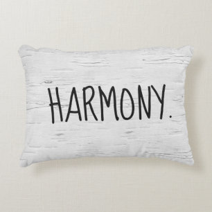 HARMONY Text On Birch Tree Accent Pillow