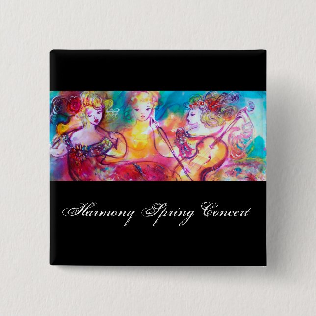 HARMONY TRIO SPRING CONCERT 2 INCH SQUARE BUTTON (Front)
