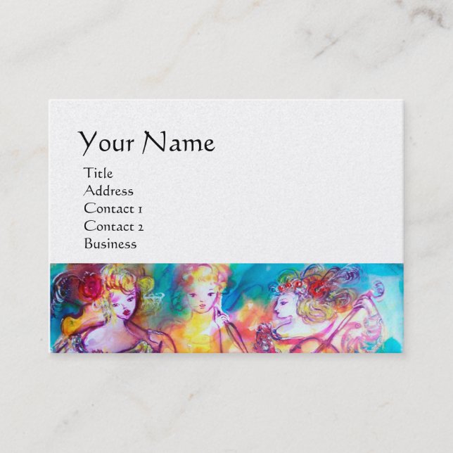 HARMONY TRIO SPRING CONCERT,black white pearl pape Business Card (Front)