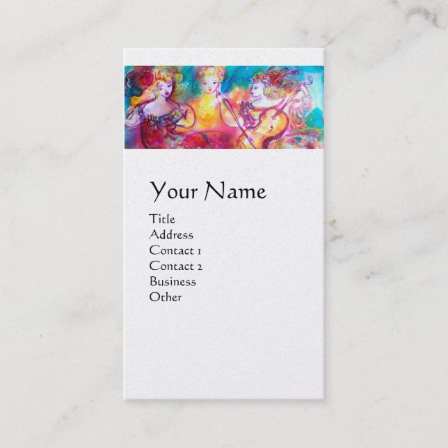 HARMONY TRIO SPRING CONCERT MONOGRAM ,Black  Pearl Business Card (Front)