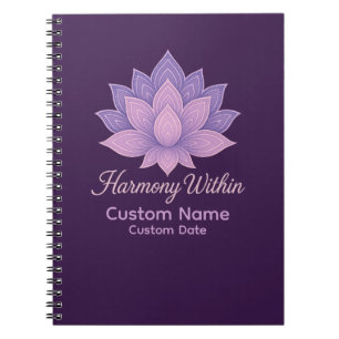 Harmony Within Lotus Mandala Personalized Notebook
